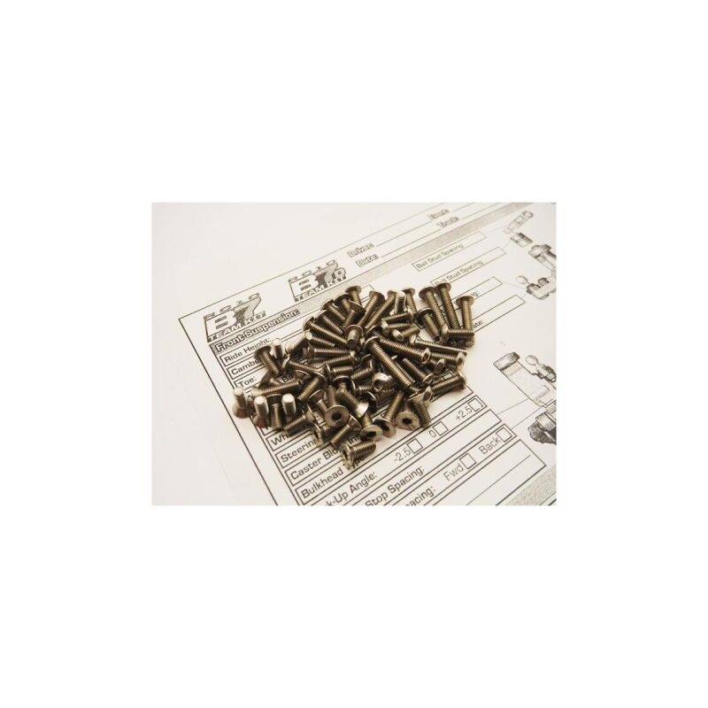 Hiro Seiko RC10B7/B7D Titanium Hex Socket Screw Set (93pcs) / HS-48942