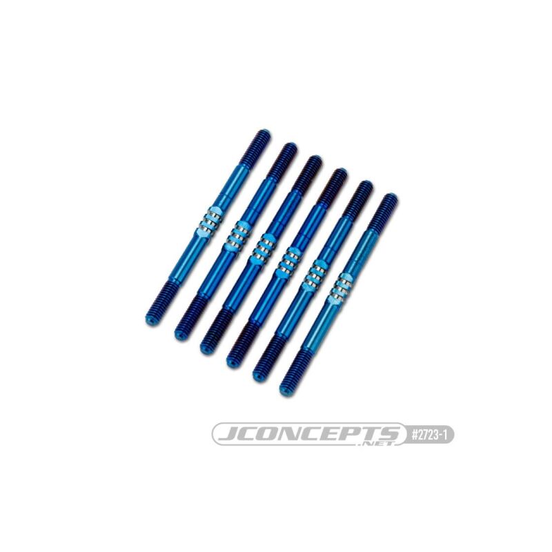 JConcepts XRAY XB2 2024 3.5 x 55mm Fin Titanium turnbuckle set, 6pc. – burnt blue / JCO2723-1