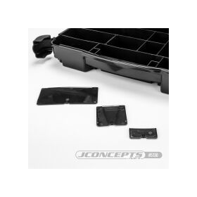 JConcepts tool box w/upper storage, black / smoke gray (~14.5" x 11" x 2.375" x upper storage) / JCO5130-28
