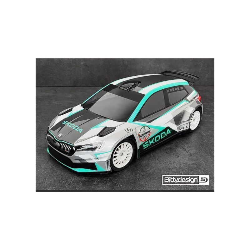 Bittydesign SKODA Fabia RS Rally2 1/10 190mm rally clear body, LightWeight 0,8mm (wing included) / BDRX-190FRS2
