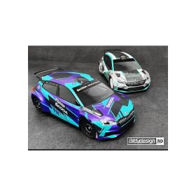 Bittydesign SKODA Fabia RS Rally2 1/10 190mm rally clear body, LightWeight 0,8mm (wing included) / BDRX-190FRS2
