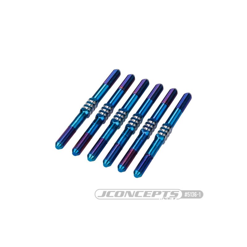 JConcepts RC10B7 3.5 x 48mm Fin Titanium turnbuckle, 6pc. - Burnt Blue / JCO5136-1