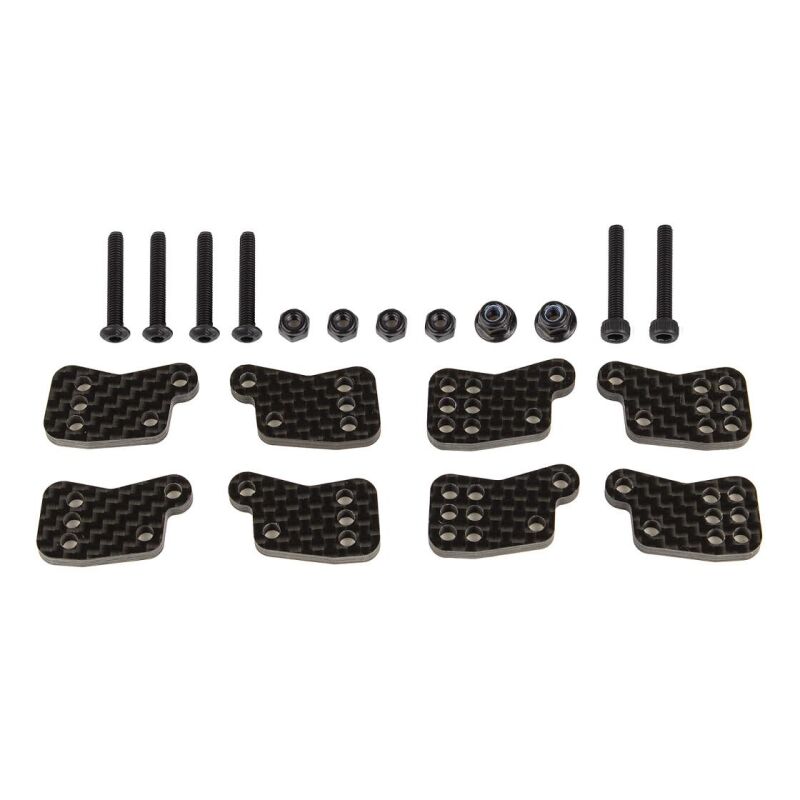 Team Associated RC8B4.1 FT Rear Hub Tower Set, carbon fiber / AE81649