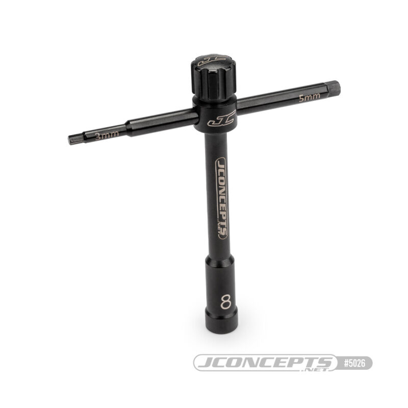 JConcepts multi-wrench, black - 8mm (glow plug), 3mm | 5mm wrench / JCO5026