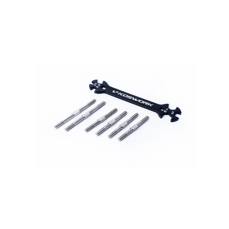 Koswork Kyosho Ultima Steel Heavy Duty Turnbuckle Set (6pcs, w/wrench) Ultima Series / KOS04361-01