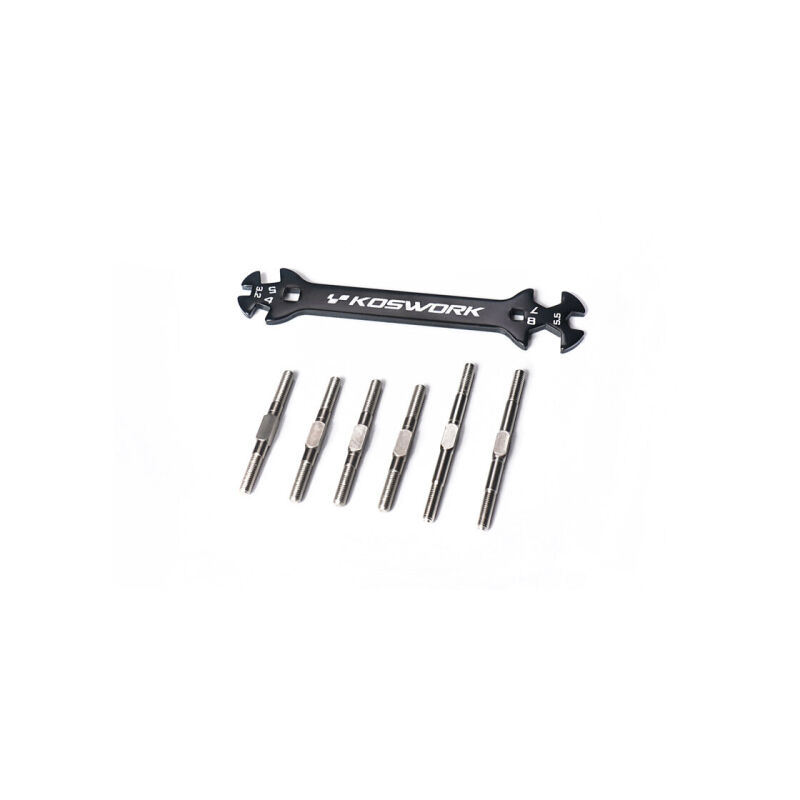 Koswork Tamiya BBX Steel Heavy Duty Turnbuckle Set (6pcs, w/wrench) BB-01 / KOS04405