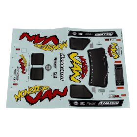 Team Associated MT12 Monster Van Decal Sheet / AE41118