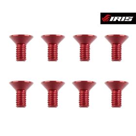 Iris M3x6mm Aluminium Flat Head Screws (Red | 8pcs) /...