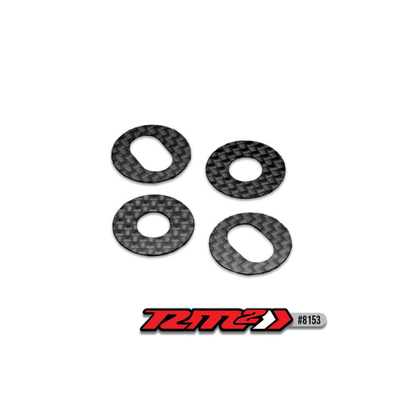 JConcepts RM2, 1/8th off-road carbon fiber body shell washer w/adhesive back, 4pc. / JCO8153