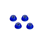 Hiro Seiko  4mm Alloy Flange Nylon Nut (Thin Type)  [Y-Blue] / HS-48954