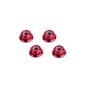 Hiro Seiko  4mm Alloy Flange Nylon Nut (Thin Type)  [Red]...