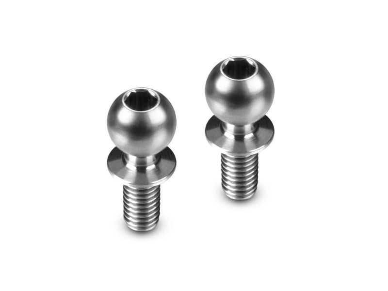 HUDY TITANIUM BALL STUD D=5.4 / L=10 / S=4.5 / 2MM HEX (2) / HUD990020