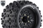 Louise RC MT-UPHILL 1-10 Monster Truck Tire Set Mounted Sport Black Wheels Removable HEX 12 Narrow, 12 Wide, 14, 17mm L-T3204SX / LR-T3204SX