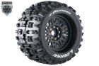 Louise RC MT-Pioneer 1:8 Monster Truck Reifen Set verklebt Sport Schwarz Felgen Removable 0" & 1/2" Offset Hex 17 mm L-T3218X / LR-T3218X