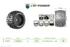 Louise RC MT-Pioneer 1:8 Monster Truck Reifen Set verklebt Sport Schwarz Felgen Removable 0" & 1/2" Offset Hex 17 mm L-T3218X / LR-T3218X