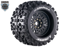 Louise RC MT-Uphill 1:8 Monster Truck Reifen Set verklebt Sport Schwarz Felgen Removable 0" & 1/2" Offset Hex 17 mm L-T3219X / LR-T3219X