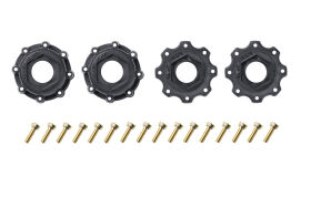 Louise RC MT-Uphill 1:8 Monster Truck Reifen Set verklebt Sport Schwarz Felgen Removable 0" & 1/2" Offset Hex 17 mm L-T3219X / LR-T3219X