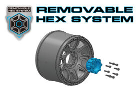 Louise RC MT-Uphill 1:8 Monster Truck Reifen Set verklebt Sport Schwarz Felgen Removable 0" & 1/2" Offset Hex 17 mm L-T3219X / LR-T3219X