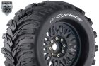 Louise RC MT-CYCLONE 1-8 Monster Truck Tire Set Mounted Sport Black Wheels Removable 0" & 1/2" OFFSET HEX 17mm L-T3220X / LR-T3220X