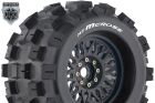 Louise RC MT-MCROSS 1-8 Monster Truck Tire Set Mounted Sport Black Wheels Removable 0" & 1/2" OFFSET HEX 17mm L-T3276X / LR-T3276X