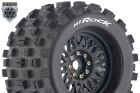 Louise RC MT-ROCK 1-8 Monster Truck Tire Set Mounted Sport Black Wheels Removable 0" & 1/2" OFFSET HEX 17mm L-T3277X / LR-T3277X