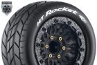Louise RC MFT MT-ROCKET 1-10 Monster Truck Tire Set Mounted Sport Black Wheels Removable HEX 12 Narrow, 12 Wide, 14, 17mm L-T3307SX / LR-T3307SX
