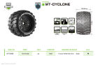 Louise RC MFT MT-Cyclone 1:8 Monster Truck Reifen Set verklebt Sport Schwarz Felgen Removable 0" & 1/2" Offset Hex 17 mm L-T3323X / LR-T3323X