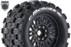 Louise RC MFT ST-MCROSS 1-8 Stadium Truck Tire Set Mounted Sport Black Wheels Removable 0" & 1/2" OFFSET HEX 17mm L-T3227X / LR-T3327X