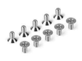 HUDY TITANIUM HEX FLAT HEAD SCREW SFH M3x6 (10) /...