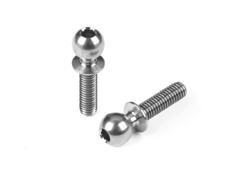 XRAY HARD STEEL BALL END 5.4MM WITH THREAD 10MM - NICKEL COATED ( / XRA362660