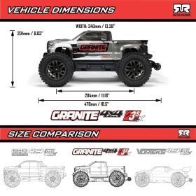 ARRMA 1/10 GRANITE 223S DSC 4X4 RTR Brushless Monster Truck rot / ARA4302V4T2