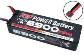 HRC Racing Akku LiPo 2S 7.4V 6900mAh 70C Hard Case Ultra...