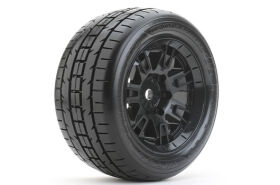 Roapex Trigger Belted Reifen 1:5 Truck montiert auf schwarzer Felge, 24 mm Hex, passend für Kraton 8S (2 Stück) / RXR7001-K
