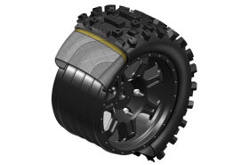 Roapex Tire Black wheel mounted Belted 12mm hex 0 offset...