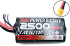 HRC Racing Battery LiOn 2S 7.4V 2500mAh 12C RC Tank XT60 (F) 70*37*29mm / HRC08225X6