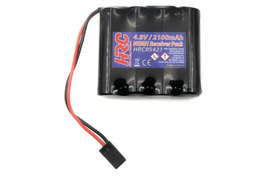 HRC Racing Battery 4 cells Receiver pack 4.8V 2100mAh NiMH AA flat JR Plug 52x58x10mm / HRC05421F