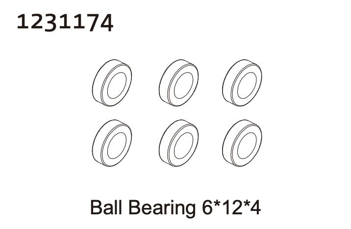 Absima Kugellager 6*12*4 (6) / 1231174