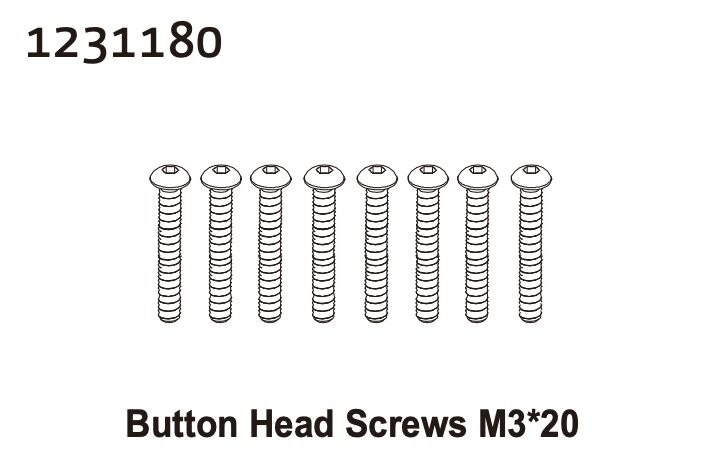 Absima Kopfschrauben M3*20 (8) / 1231180
