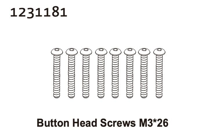Absima Kopfschrauben M3*26 (8) / 1231181