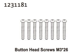 Absima Kopfschrauben M3*26 (8) / 1231181