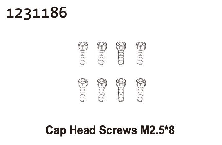 Absima Zylinderkopfschrauben M2.5*8 (8) / 1231186