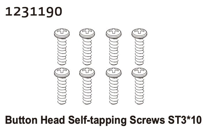 Absima Kopfschrauben ST3*10 (8) / 1231190