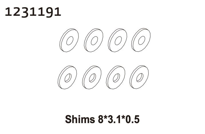 Absima Unterlegscheiben 8*3.1*0.5 (8) / 1231191
