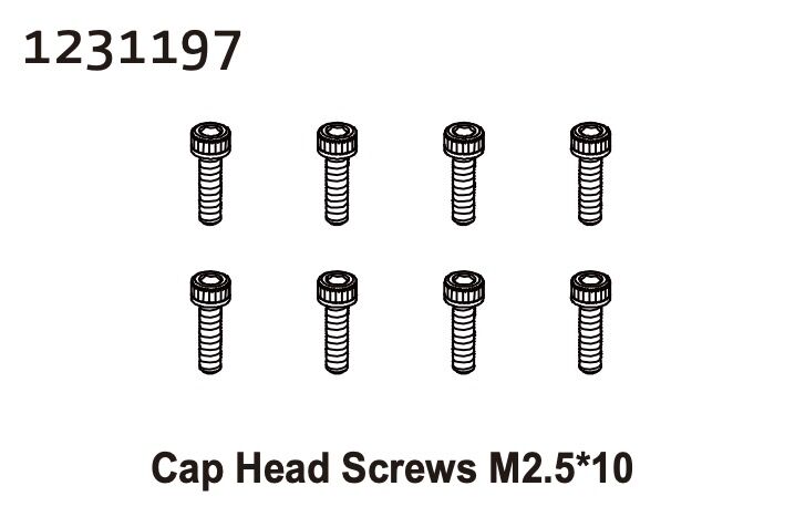 Absima Zylinderkopfschrauben M2.5*10 (8) / 1231197