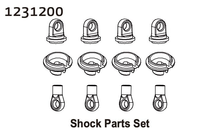 Absima Stoßdämpfer-Teileset CR4.4 PATROL / 1231200