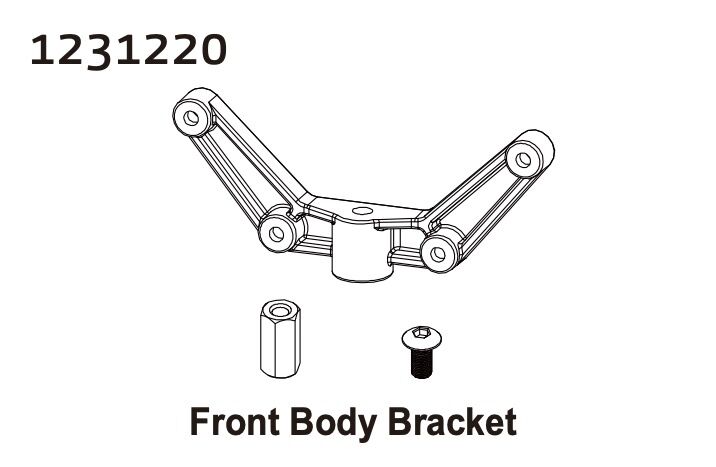 Absima Karosseriehalter vorne CR4.4 PATROL / 1231220