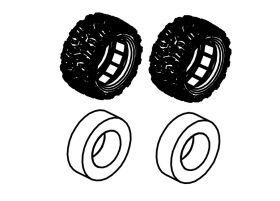 Absima Tires & Sponge Set (2) / 1610124