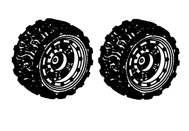 Absima Pre-glued Tire Set (2) / 1610125