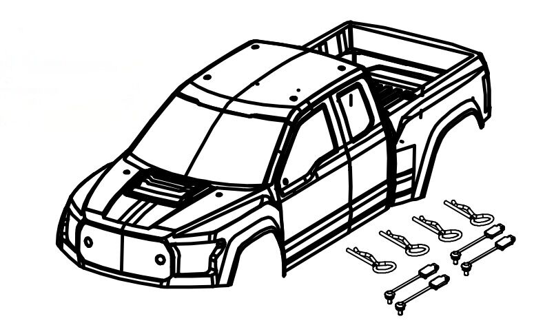 Absima Body Shell PC Transparent + Stickers / 1610130