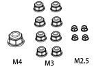Absima Nut Set M4*1/M3*8/M2.5*4 / 1610160
